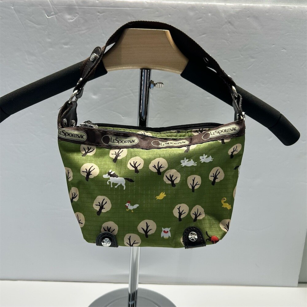 LeSportsac Mini Shoulder Bag Womens Green Forest Animal Print Mini - Picture 2 of 12